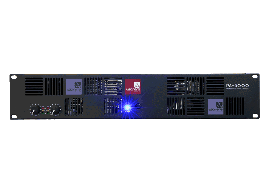 Tecnare PA5000 2 channels, 5000 watts analogic amplifier, front view